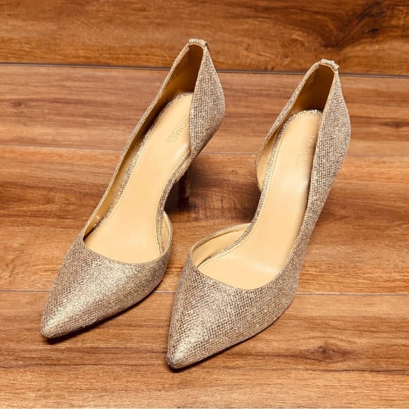 Women’s MK Glitter Gold Heels - Picture 3 of 8